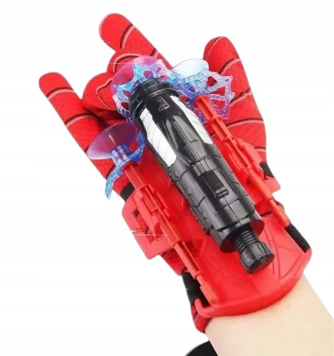 STRZELAJĄCA RĘKAWICA Z WYRZUTKAMI CZŁOWIEK PAJĄK SUPERBOHATER SPIDER NA BAL Marka Hopki