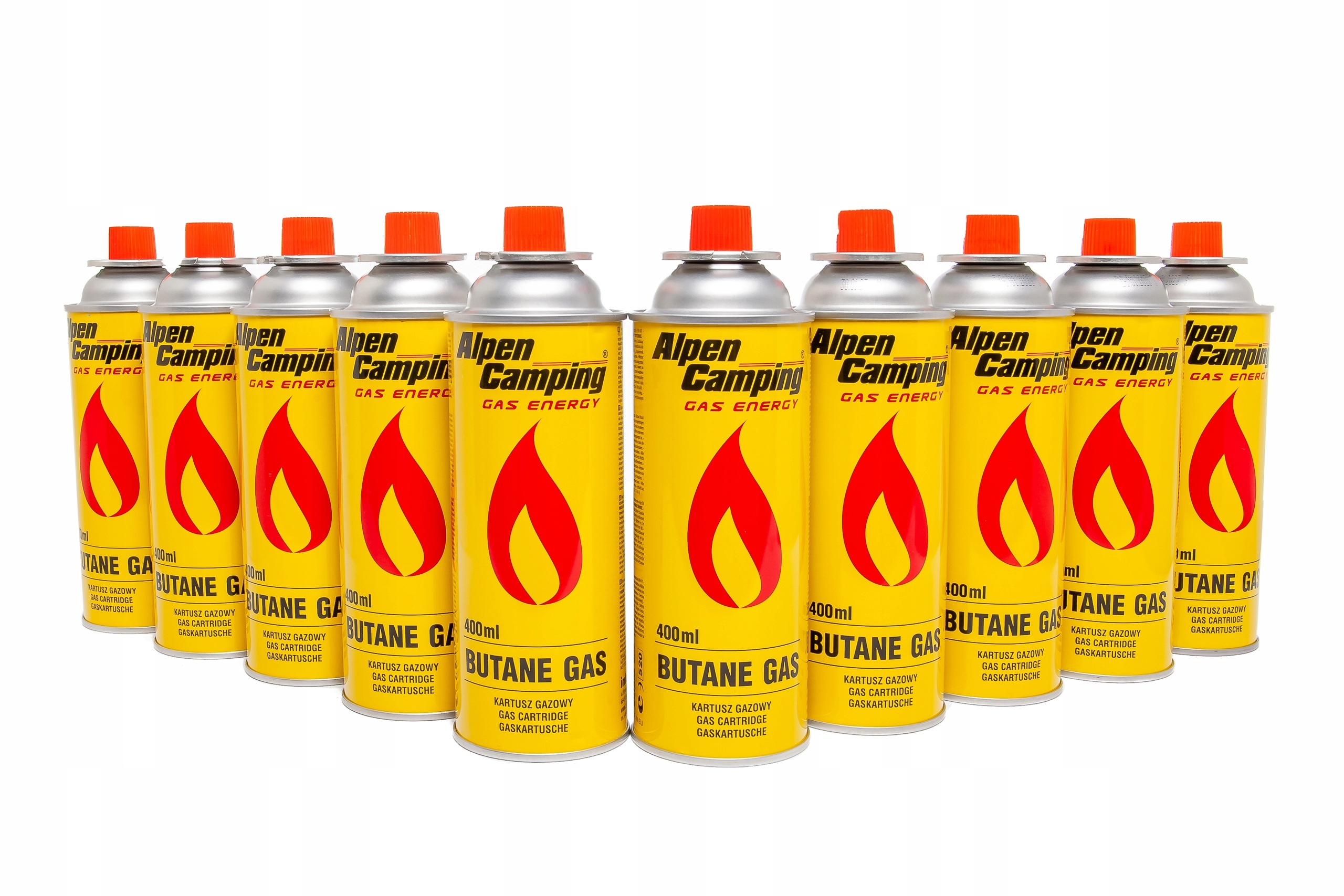 10x Kartusz Gazowy Gaz Alpen Camping Do Kuchenki Palnika Piecyka 227g/400ml