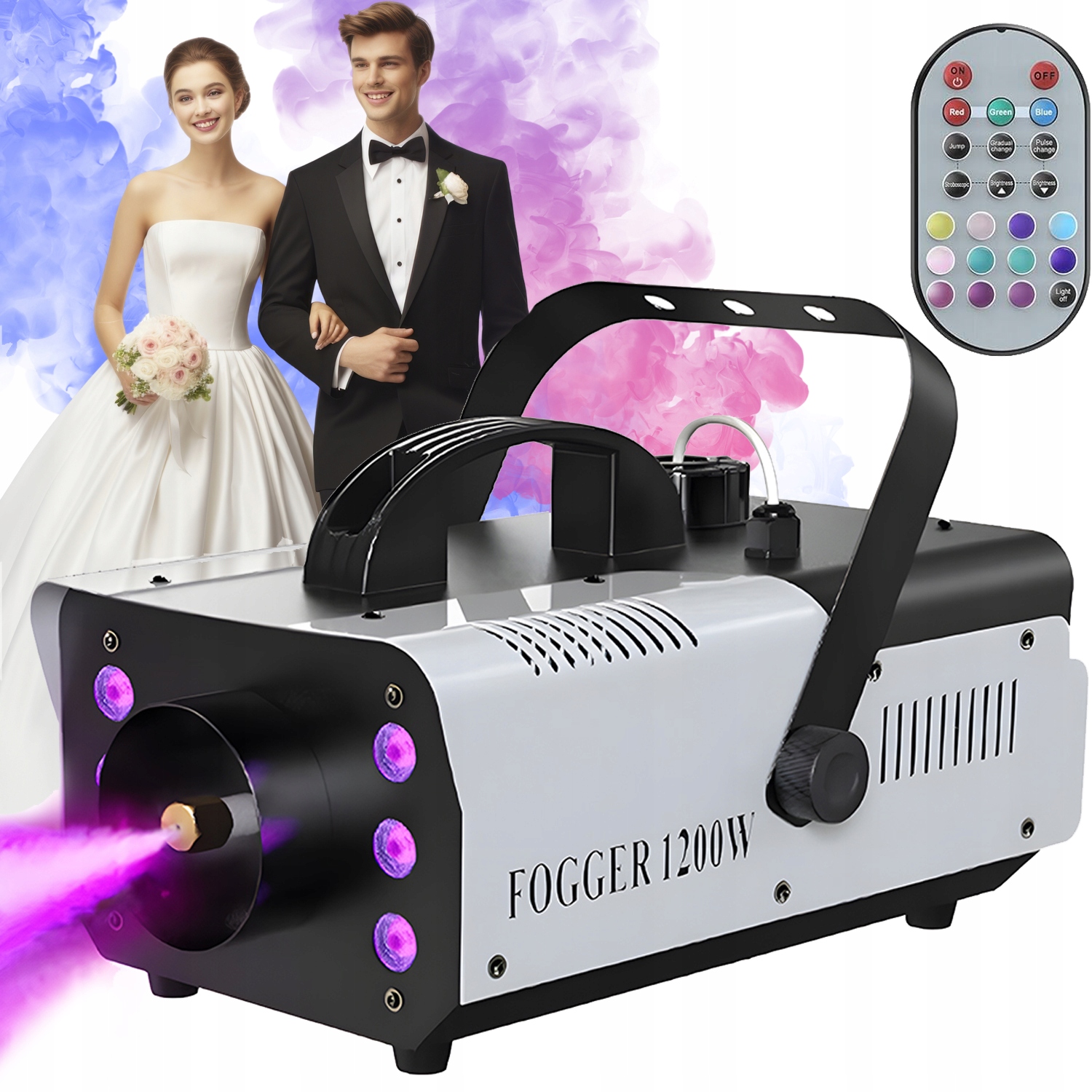 Výkonná 1200W Estrádová Kouřová Měřička Pro Dj Na Svatební Hostina Párty