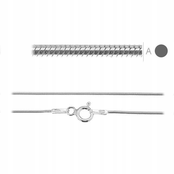 Řetěz Snake 45 cm stříbrný vzorek 925