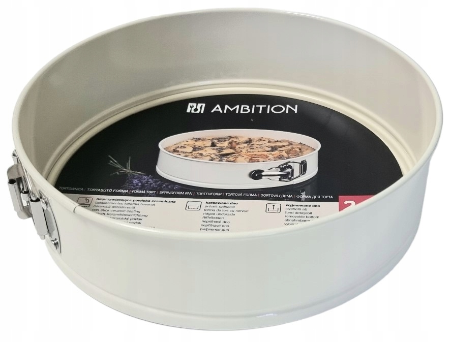 AMBITION TORTOWNICA DO PIECZENIA CIASTA POWŁOKA NIEPRZYWIERAJĄCA CREMA 24CM