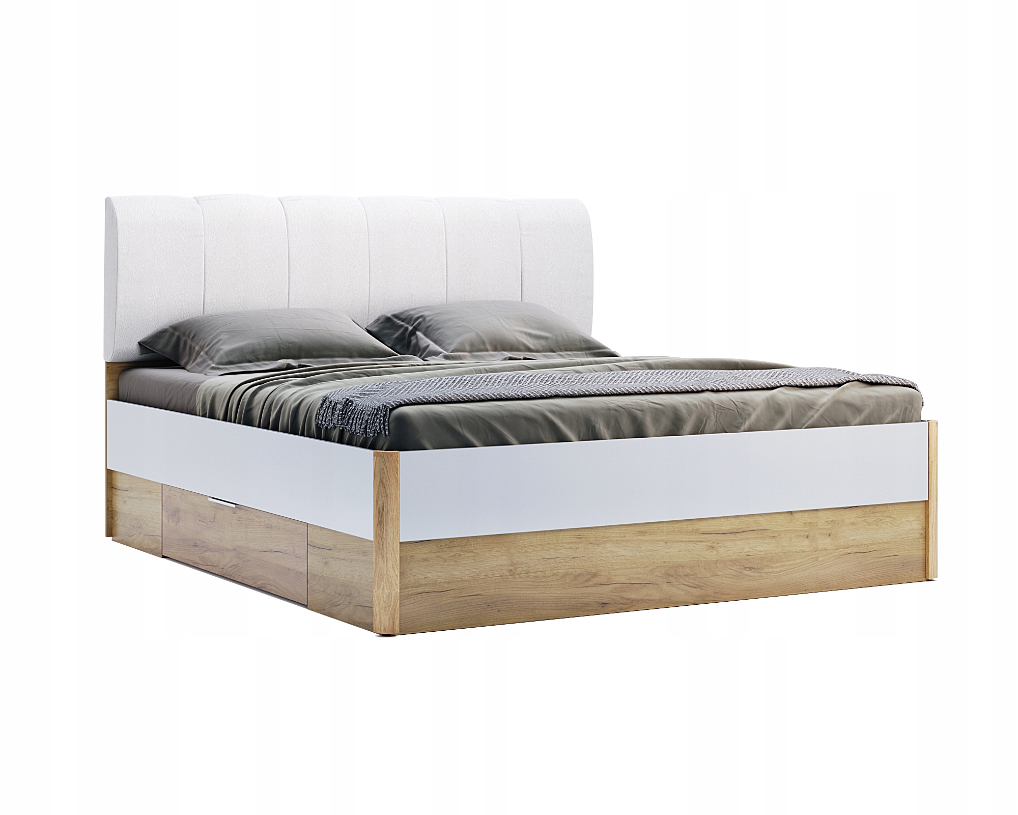 Купить СОВРЕМЕННАЯ Высокая КРОВАТЬ Глянцевая 160см с мягкой обивкой ...