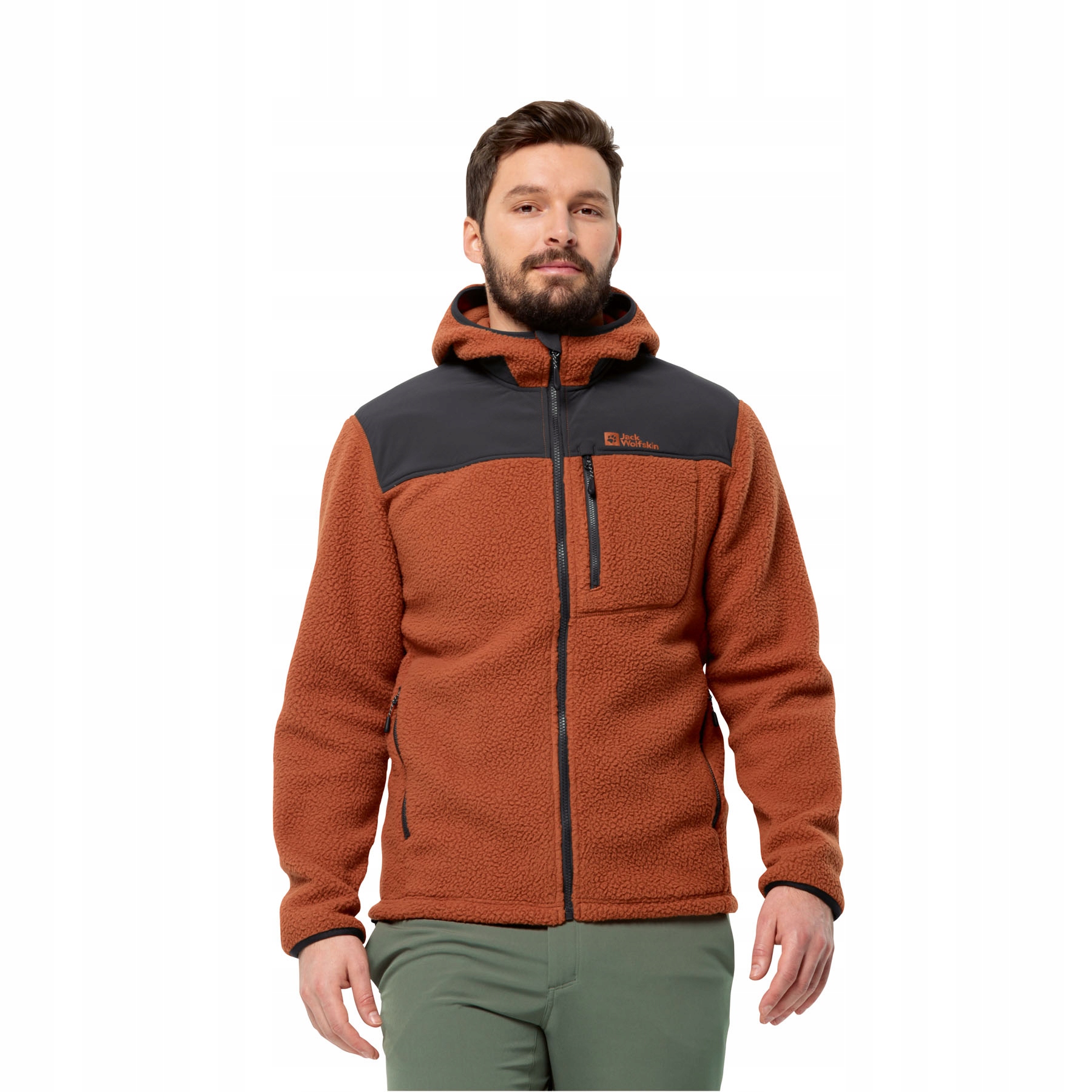 Męska kurtka polarowa z kapturem Jack Wolfskin Kammweg Pile Fz S