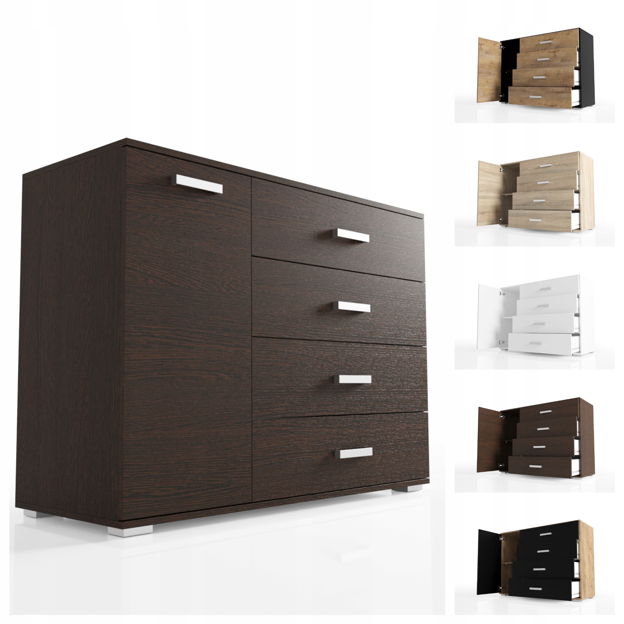 Komoda se zásuvkami 120 cm VK07 Deska 18 mm O-sofa 1-dveřová Výběr Barev