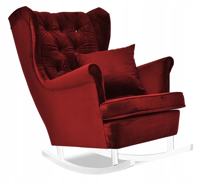 

Fotel Uszak bujany Bordowy aksamit velvet Biuro