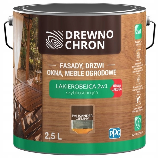 Lakierobejca Drewnochron wodna 2,5 l palisander ciemny