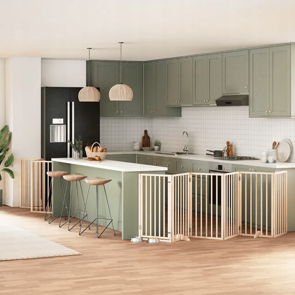 Zábrana pro psy s dvířky skládací 15 panelů 750 cm topol Hnědá 3155534