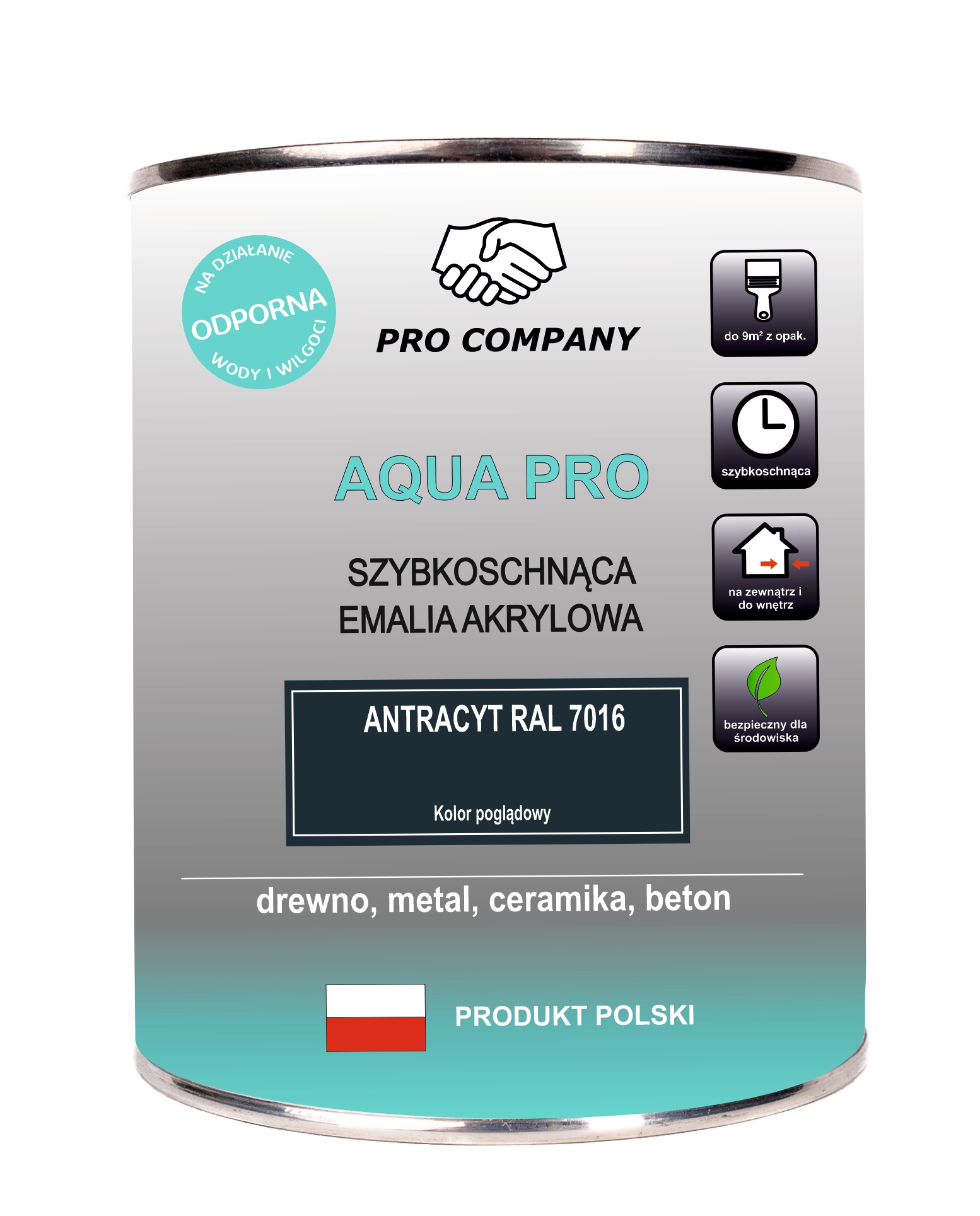 

Aqua Pro Emalia Szybkoschnąca 0,8L Antracyt 7016