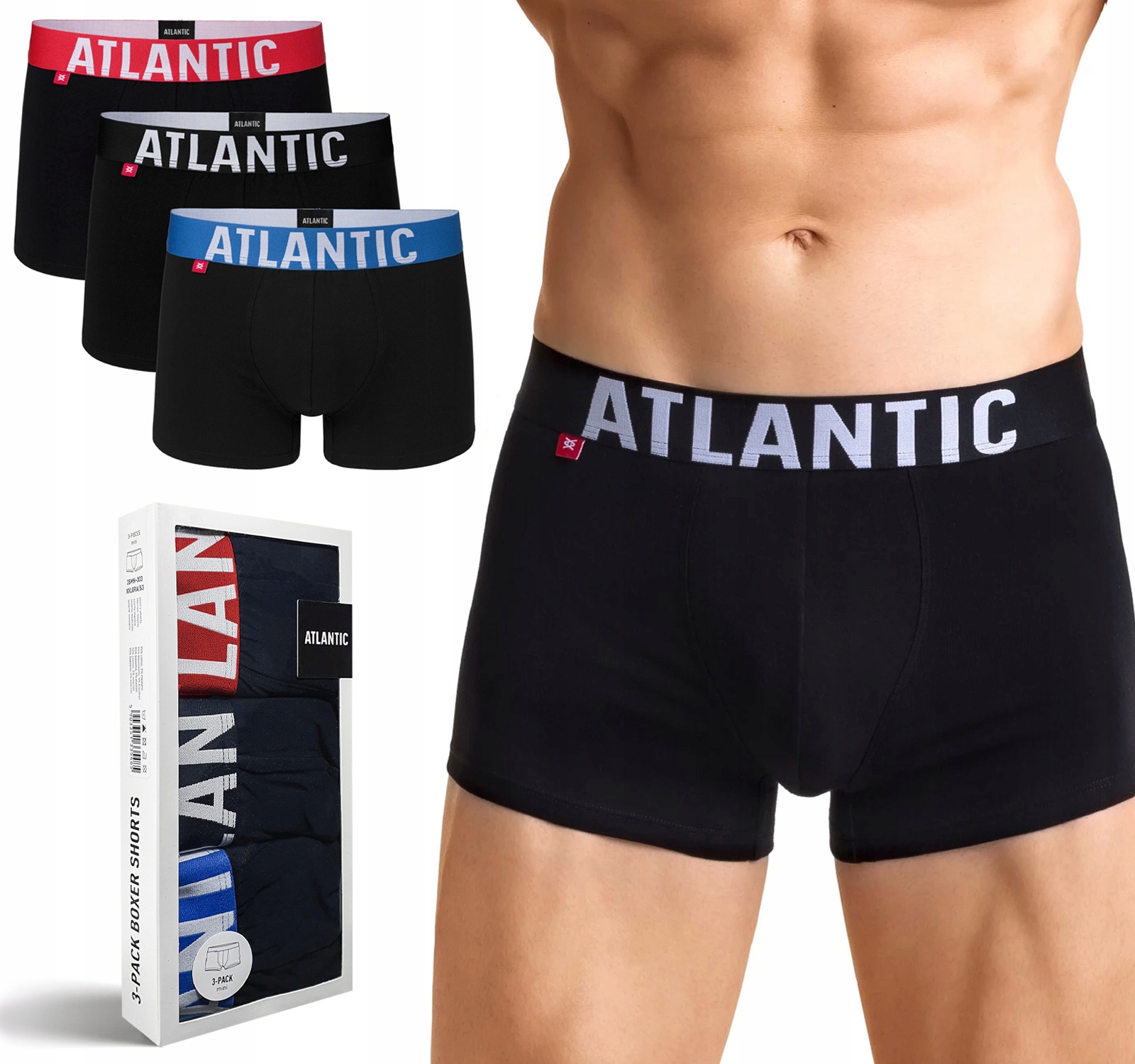 

Bokserki męskie Atlantic 3SMH-003-CZ 3 Pary - XXL