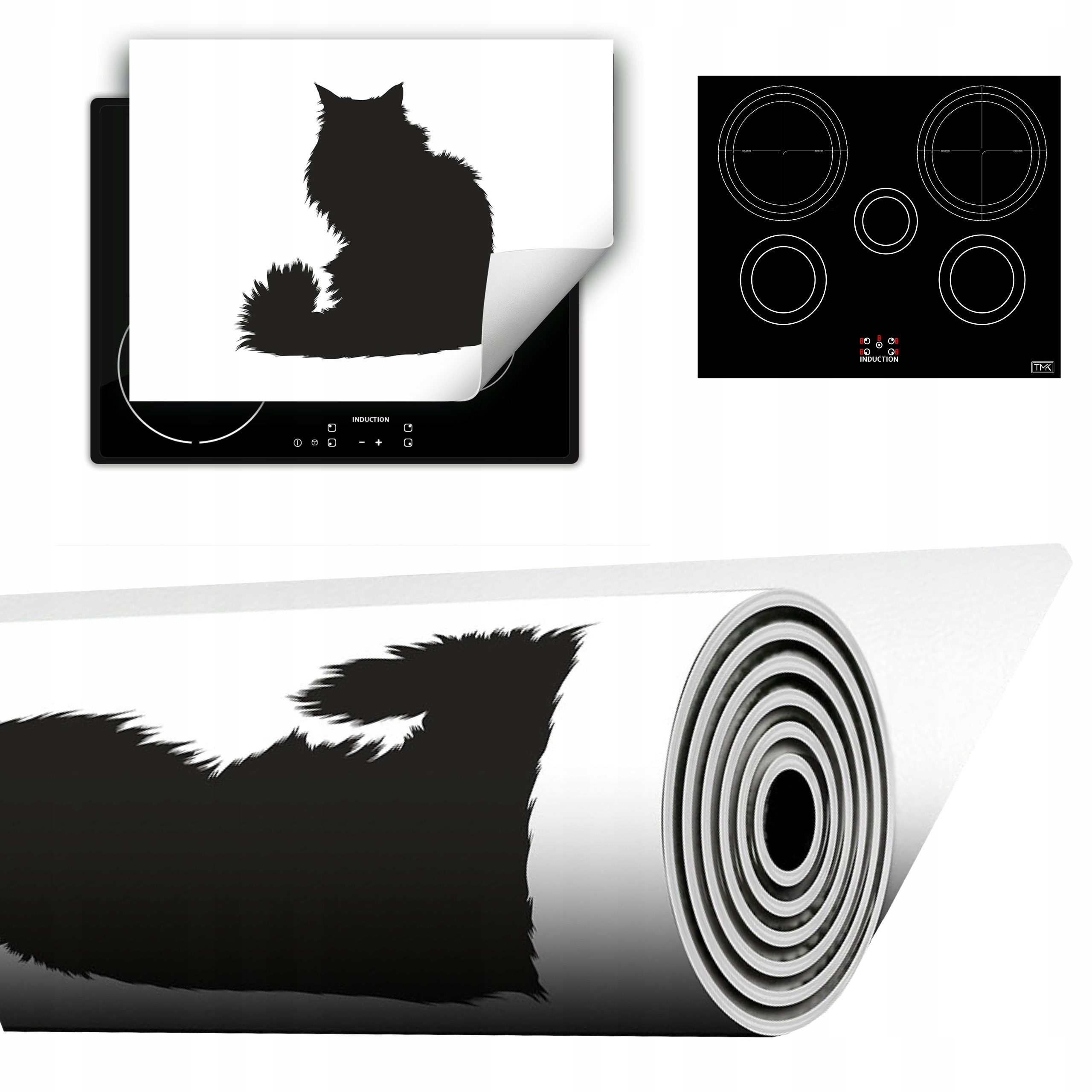 Vinylová Podložka Do Kuchyně Více Místa 70x52 černá kočka