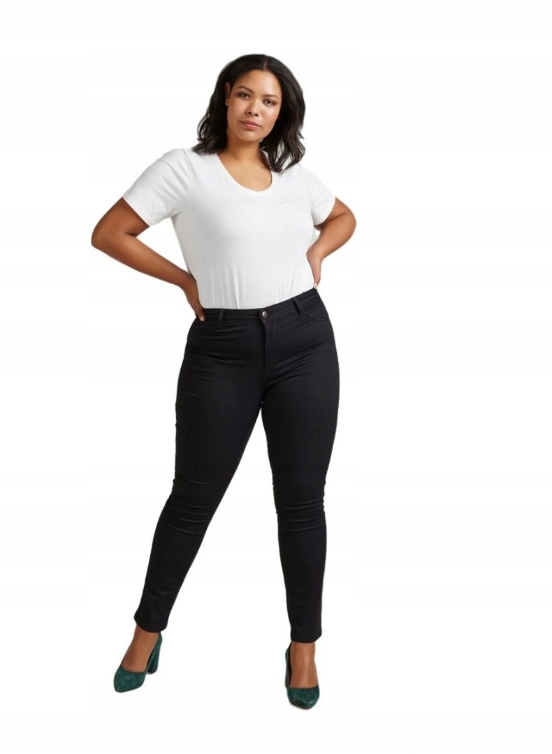 Kalhoty Plus Size Zizzi Černé Klasické Džíny Trubičky N82 300A 56