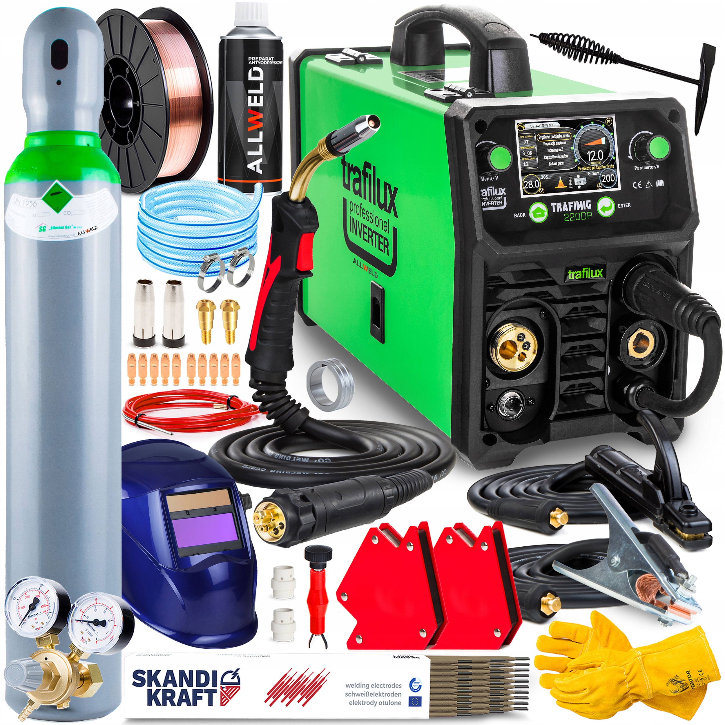 SPAWARKA INWERTOROWA INWERTER TRAFILUX MIG 220 DUAL PULS MMA TIG 200A 230V