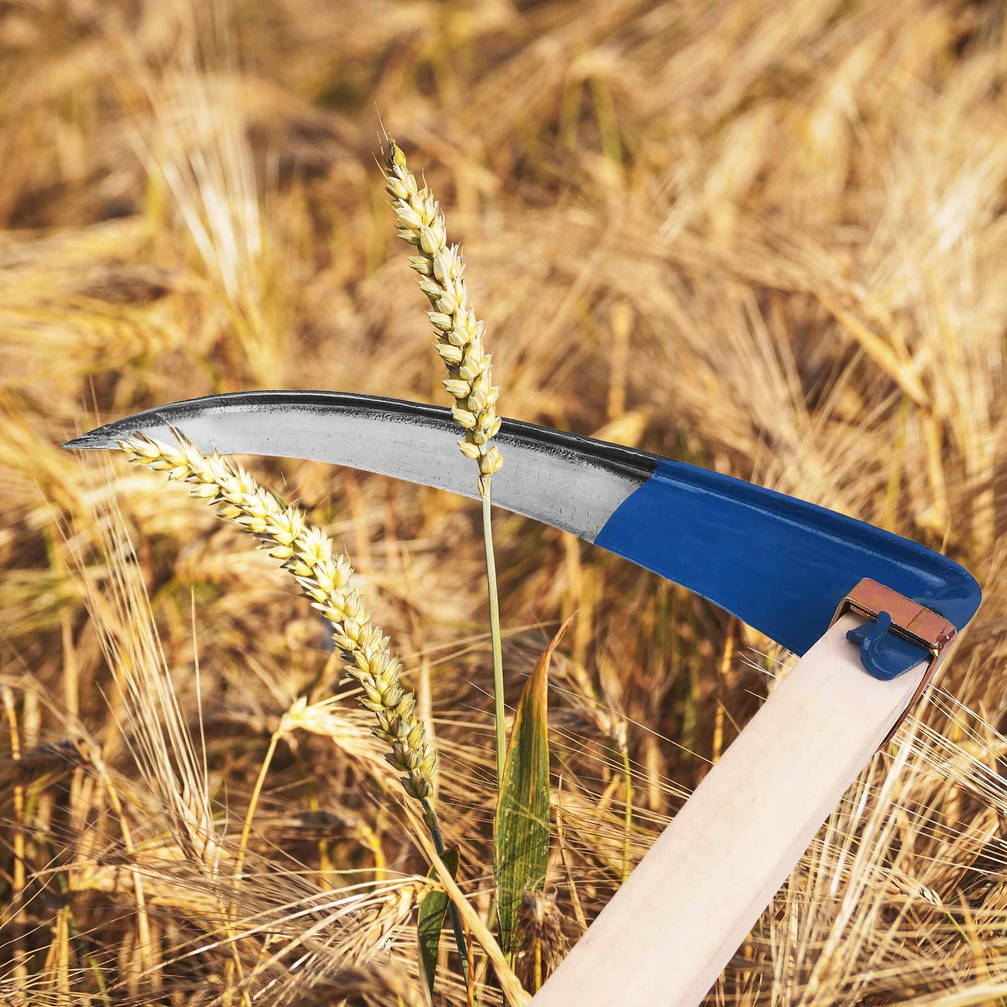 KOSA RĘCZNA HARTOWANA KUTA SOLIDNA MOCNA 50CM Zasilanie ręczne