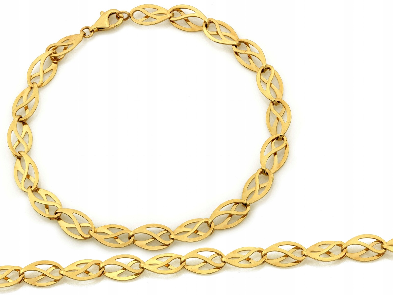 Zlatý náramek 585, ažurové články 20 cm jako dárek