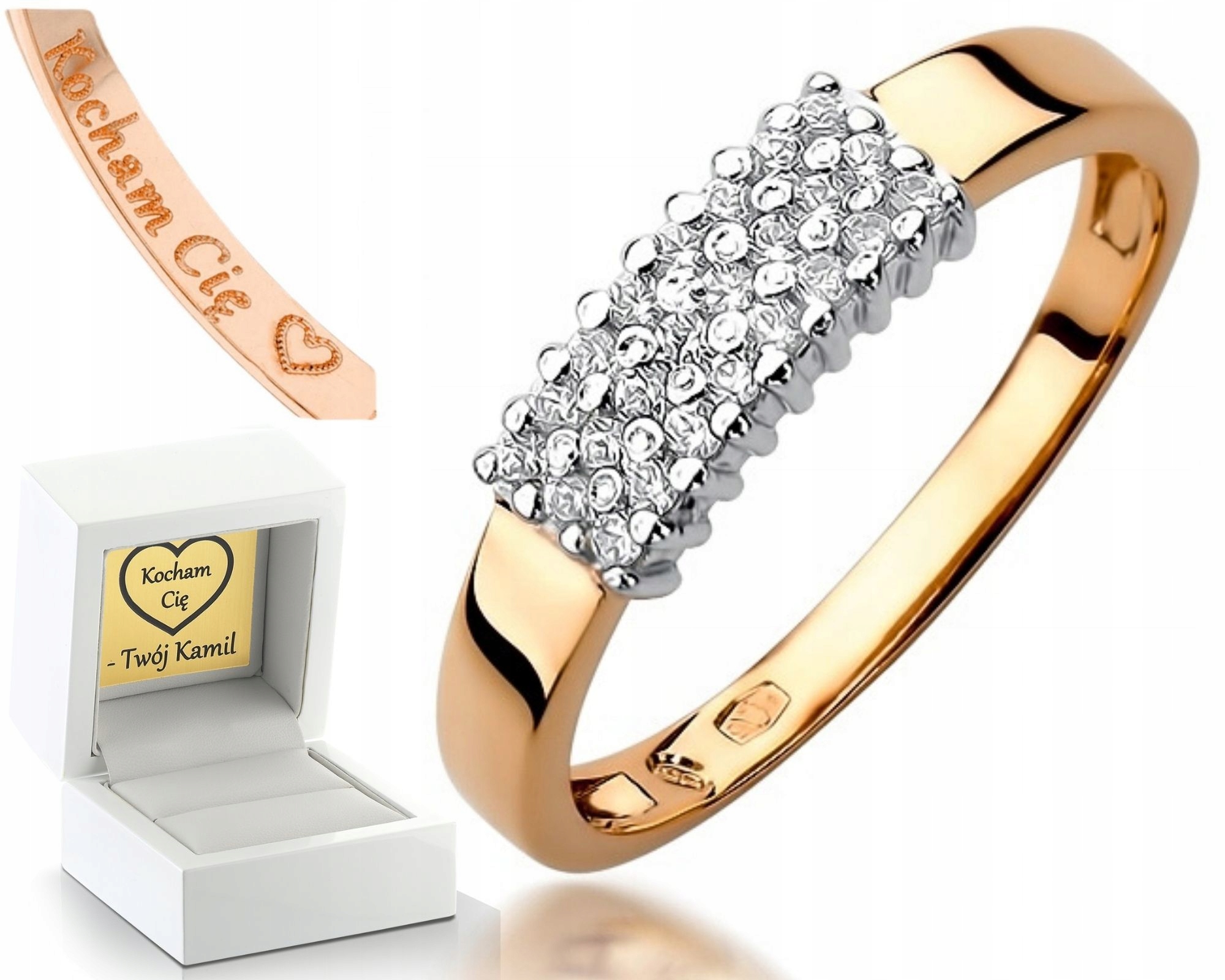 Prstýnek Z Růžového Zlata S Brilianty 0,20 Ct Zásnubní Pro Ženu