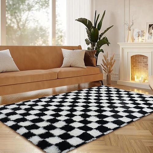 Dywan Nowoczesny Z Wysokim Runem 250x300 CM Nylonowy Do Salonu dekoracja