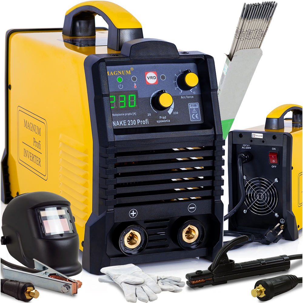 Spawarka na 230V Vrd Magnum Mma Snake 230A elektrodowa Arc Force Zestaw