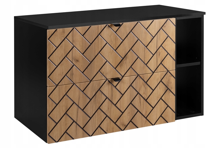 Závěsná koupelnová skříňka pod umyvadlo 100 Regál Dub Klepka Jedle Blat