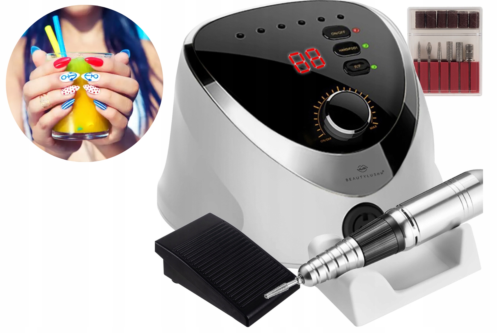 FREZARKA MANICURE PEDICURE DO USUWANIA NASKÓRKA - URZĄDZENIE DOMOWE