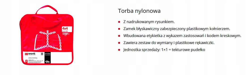 Łańcuchy śniegowe SNOVIT 4x4 470 265/75R16 275/35R22 275/55R19 Producent Inny