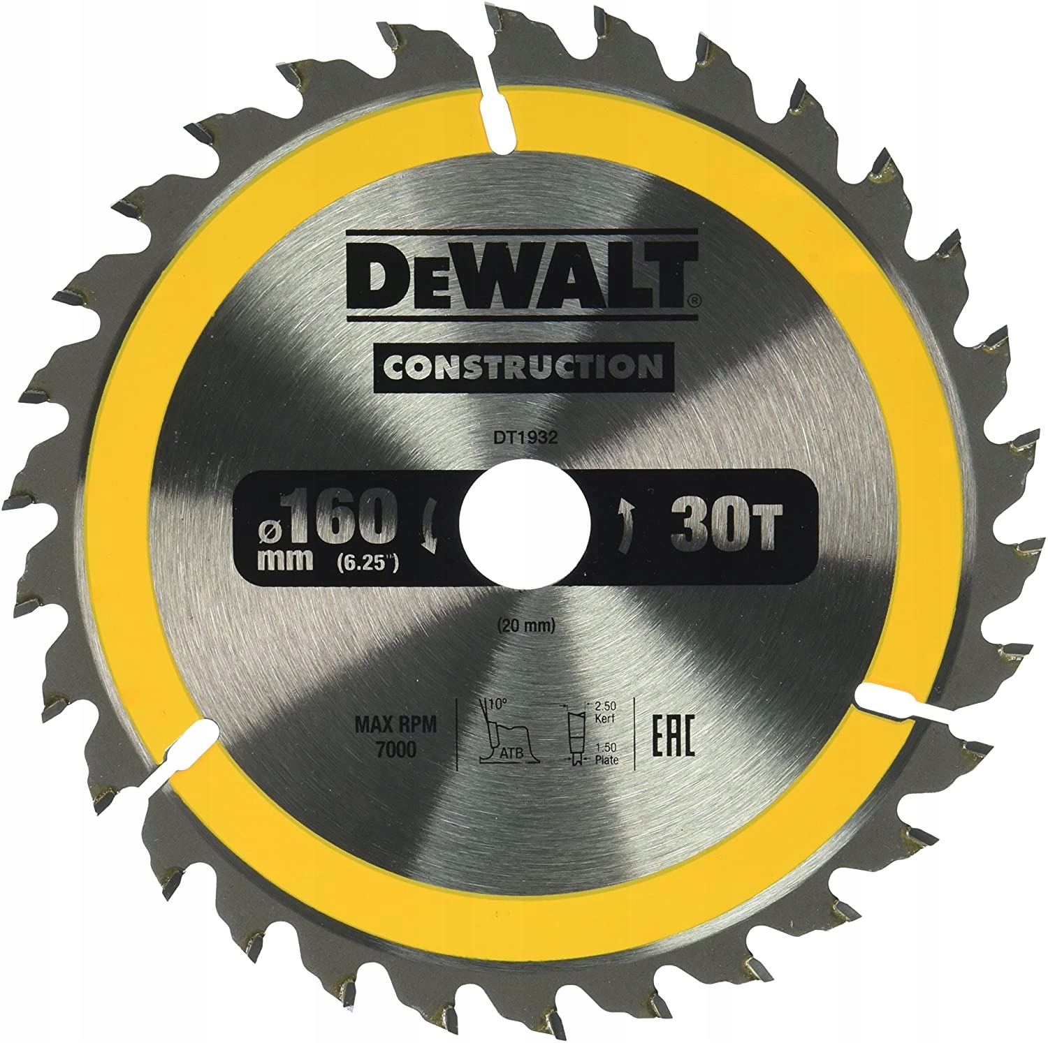 

Piła Tarczowa Do Drewna 160/20MM 30Z DT1932 Dewalt