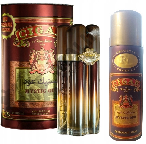 Remy Latour Cigar Mystic Oud 100ml parfémovaná voda 200 Ml deodorant ve spreji