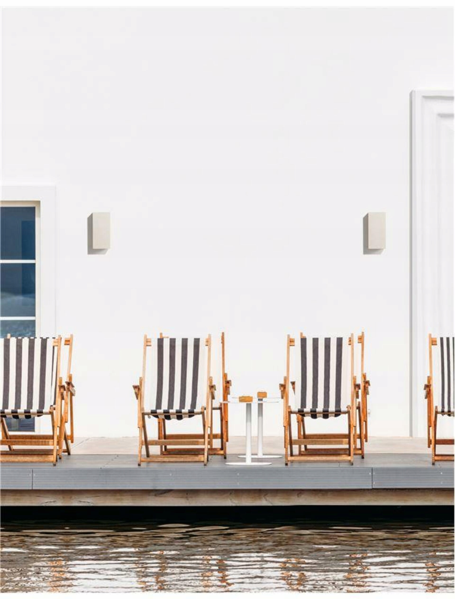 Nova Luce venkovní nástěnné svítidlo Fuento bílý pískovec skleněný difuzor