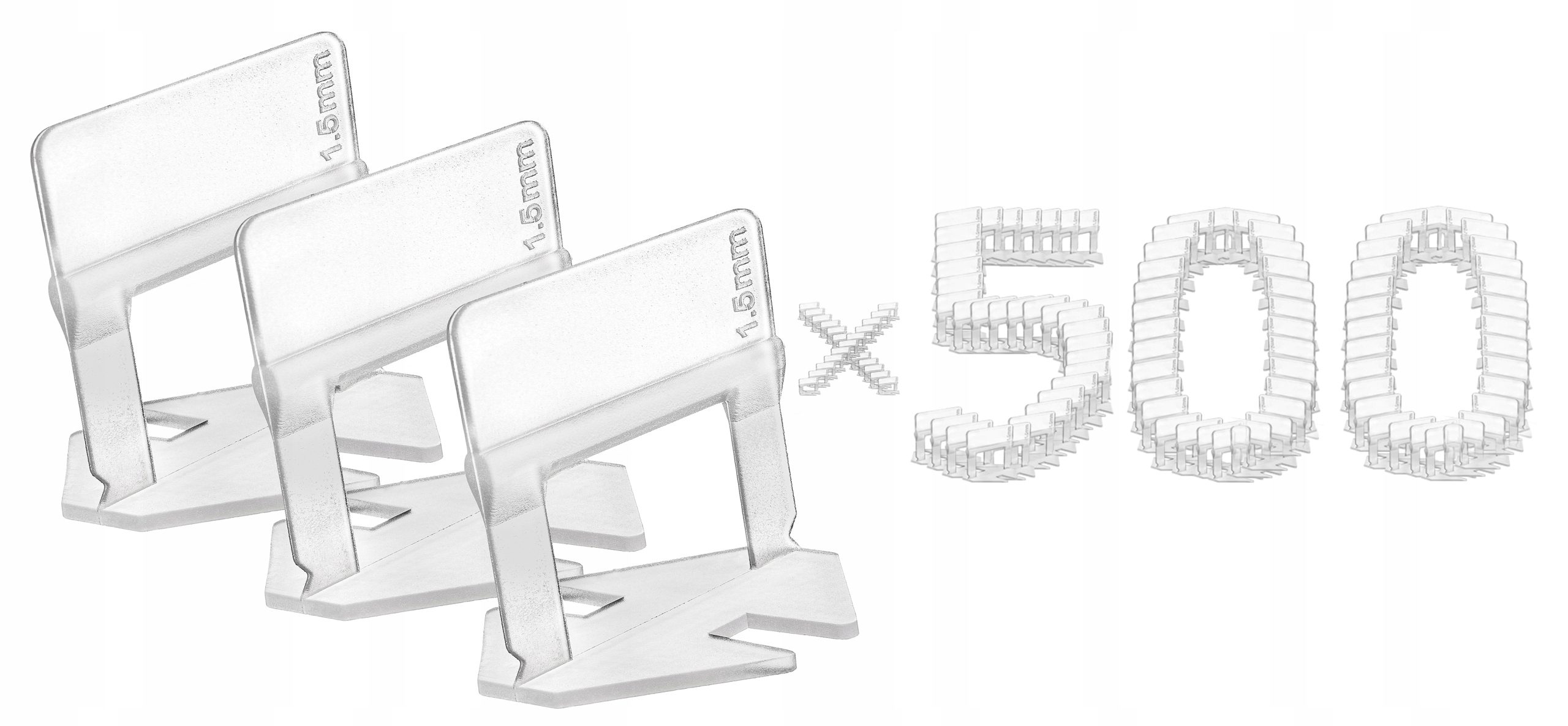 

System Poziomowania Płytek 500 x Klipsy 1,5mm