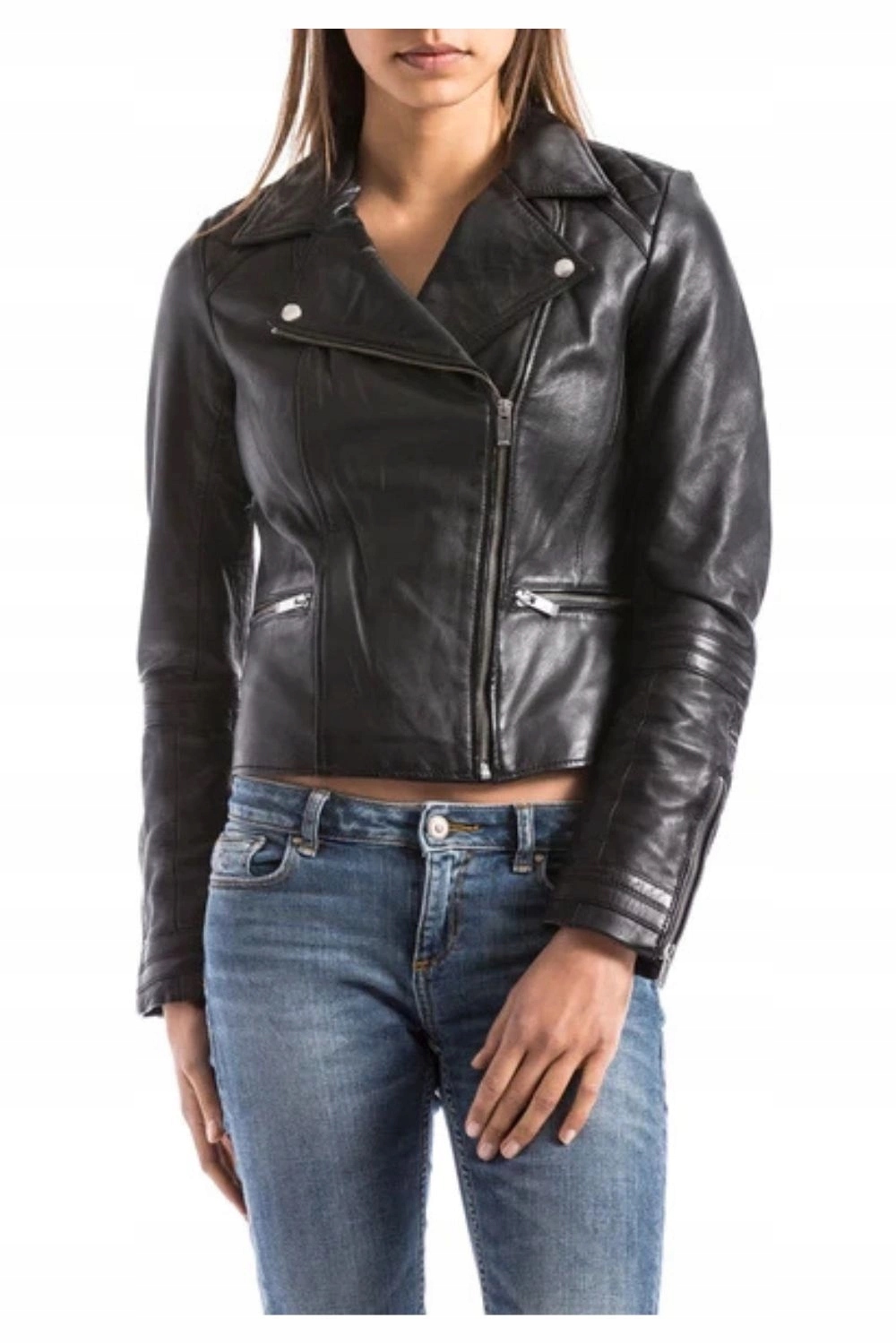 Kožená bunda Blue Wellford Nile dámská křivák černá vel. S