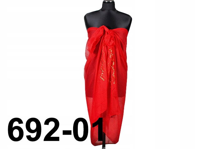 PAREO PLAŻOWE Z DŻETAMI - LEKKIE PRZEWIEWNE - 692-01