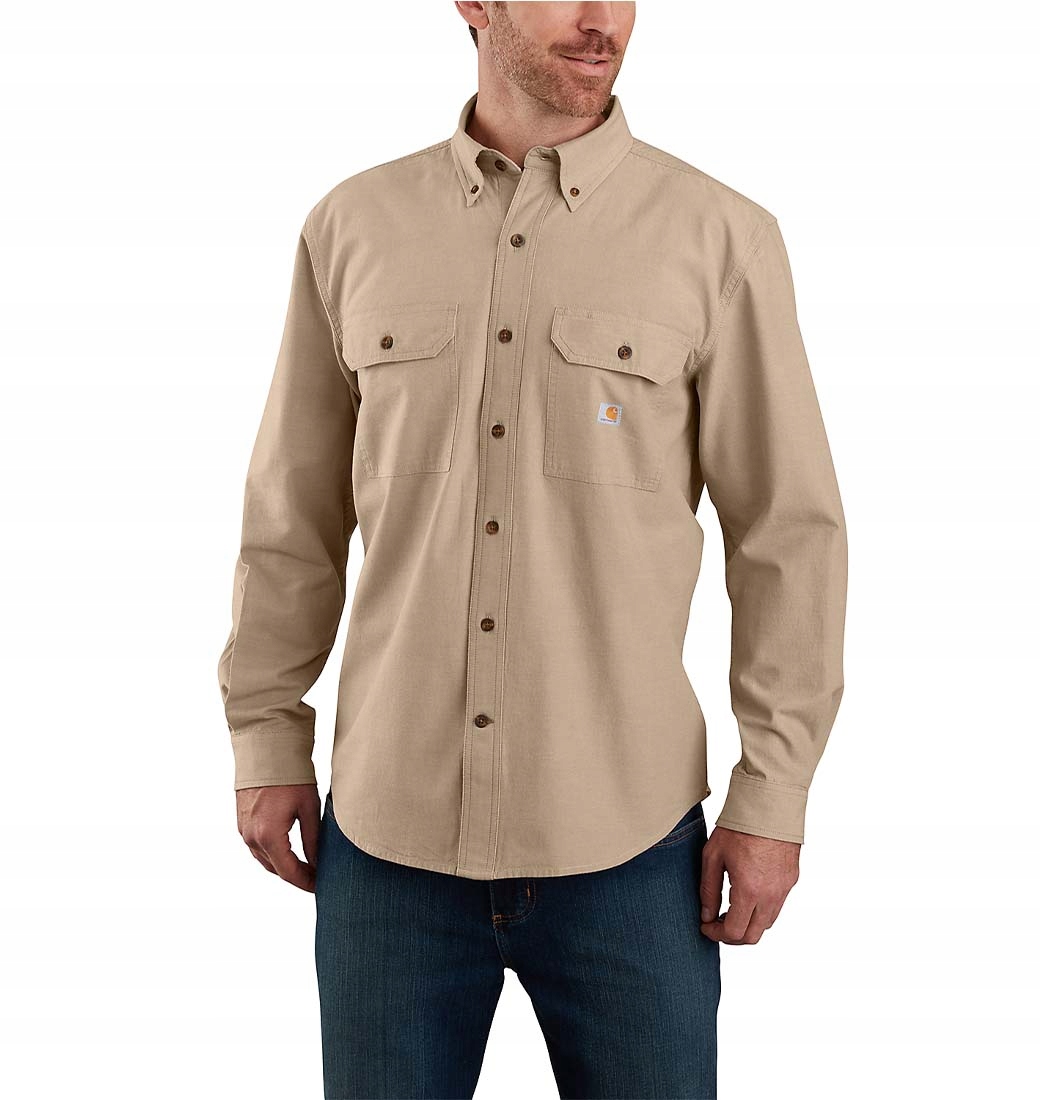 Košile Carhartt Midweight Chambray Dark Tan
