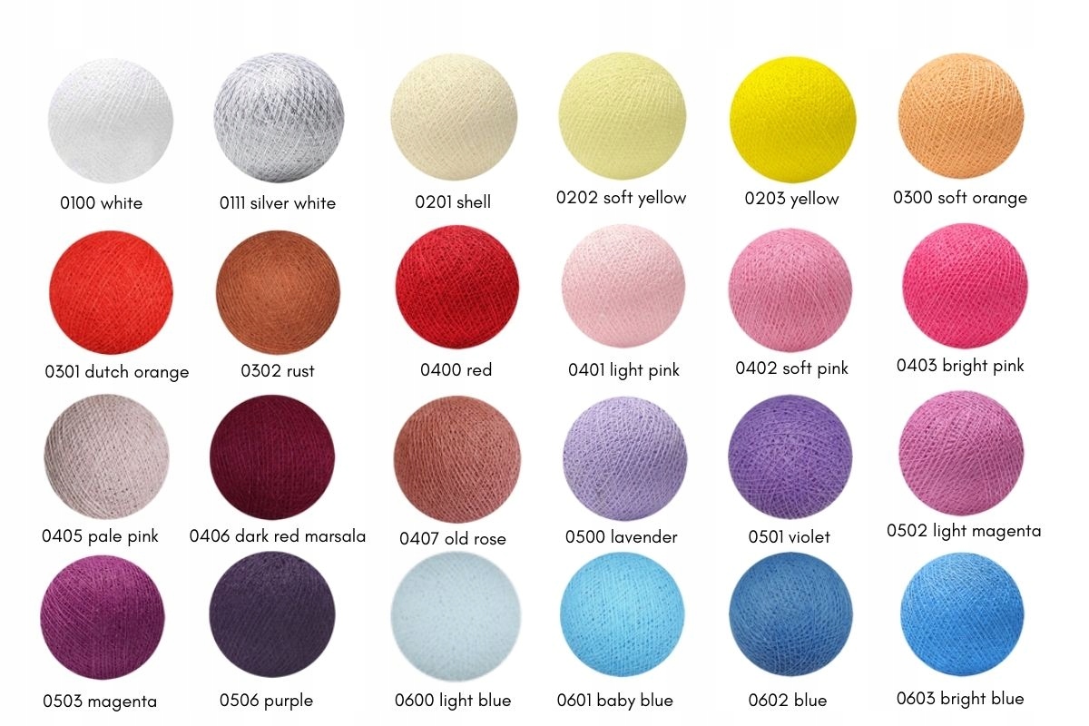 Sada lampiek Cotton Balls – 50 guličiek Lampek