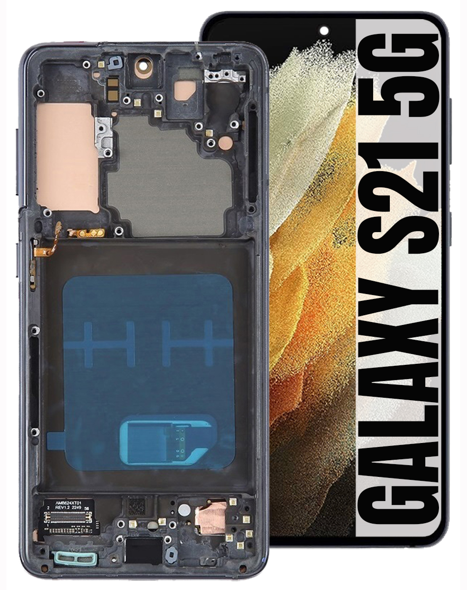 Displej Pro Samsung Galaxy S21 5G G991 G991B Oled LCD Rámeček Šedý