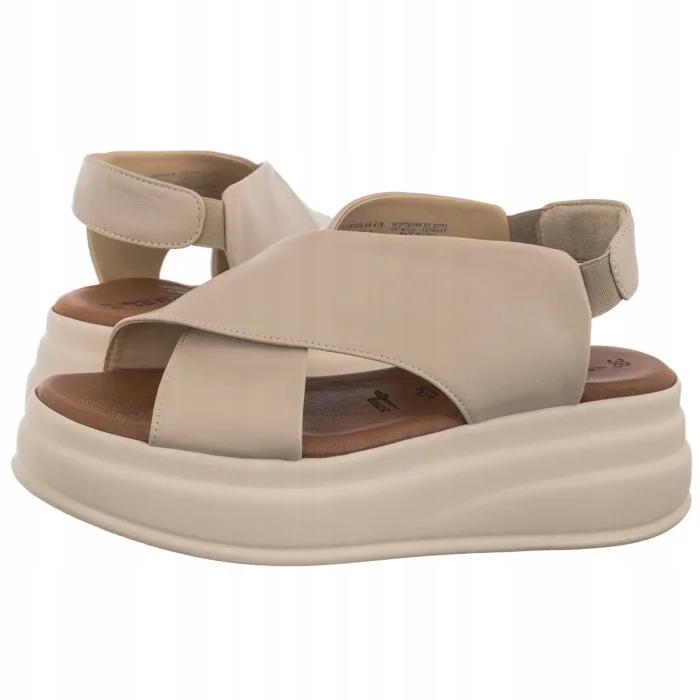 Dámské sandály na platformě Tamaris Béžové 1-28303-44 418 Ivory