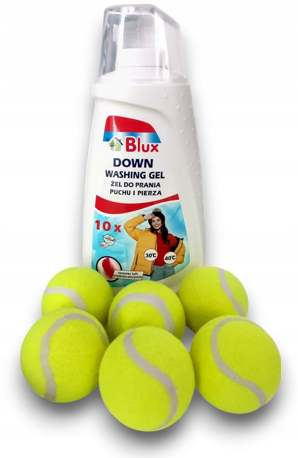 Levně Tekutý Gel na praní prachového peří a peří 1 litr Blux Tenisové míčky Míče 6 ks