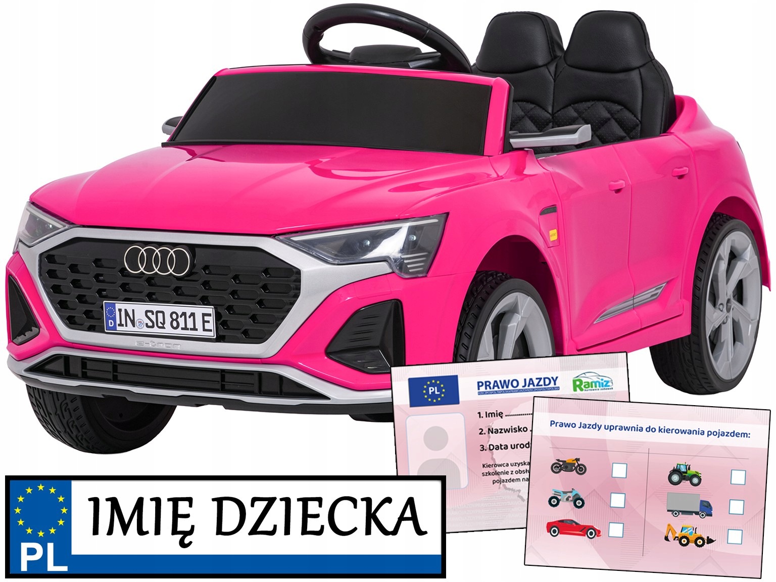 samochodzik na akumulator dla dziewczynki Audi SQ8 pilot napęd 4x4