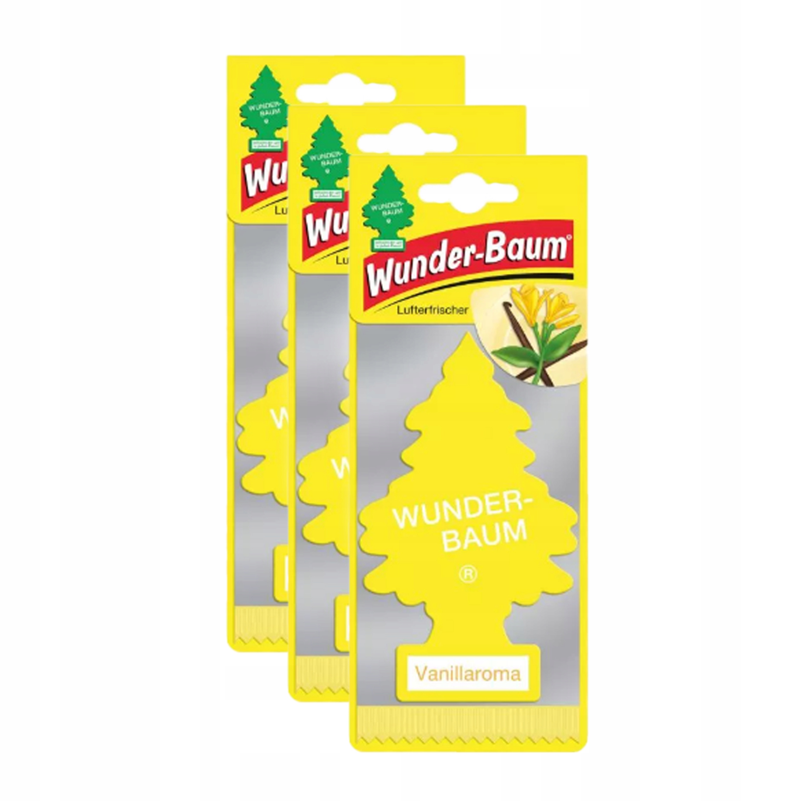 Wunder-Baum Wanilia – choinka zapachowa do auta, zestaw 3 szt