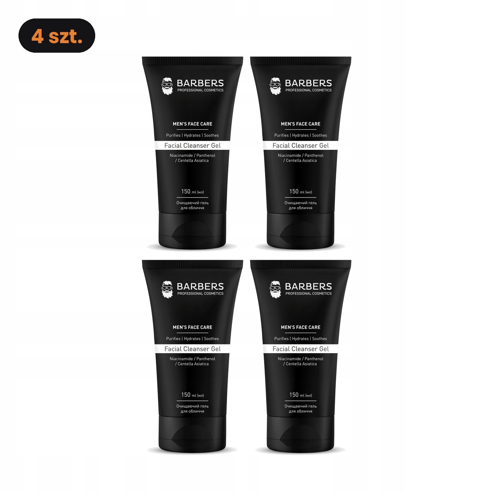 Pánský gel Barbers pupečník asijský 4x150 ml