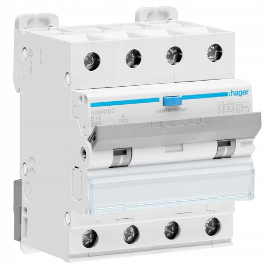 ADM416C Diferenciálny a nadprúdový vypínač 4P 16A