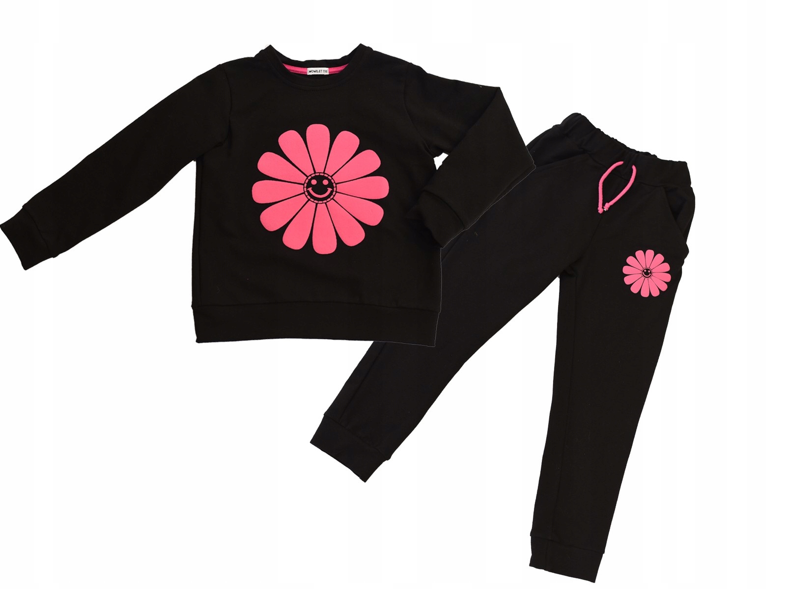 Спортивный костюм черный с цветком 98