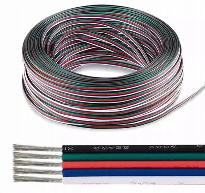 

Kabel do taśm Led pięciożyłowy 22AWG 5x0,35mm [1m]