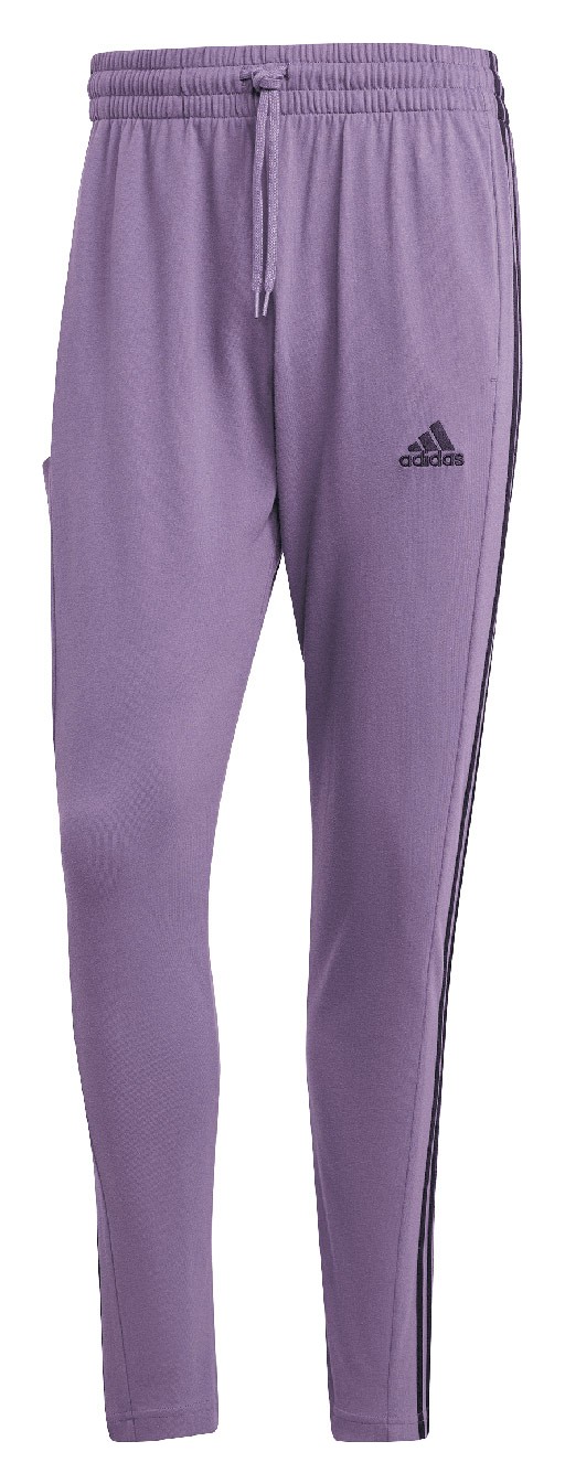 Kalhoty Adidas Essentials Single Jersey Tapered Open Hem 3-STRIPES vel. M