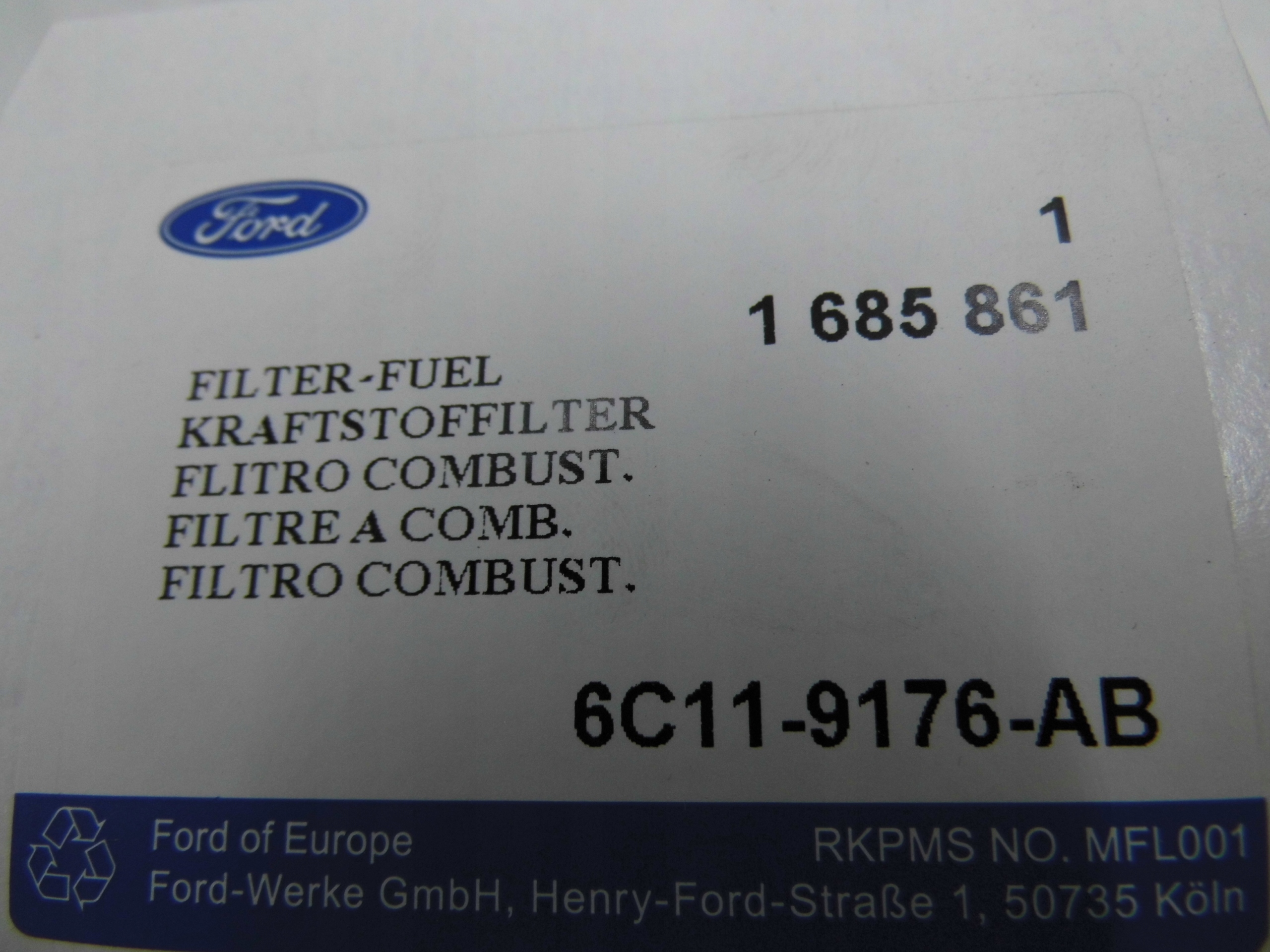 Ford OE 1685861 palivový filtr za 945 Kč - Allegro