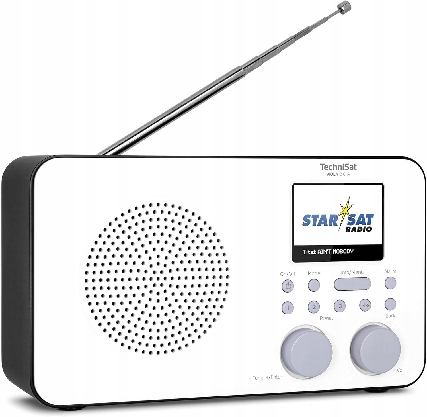 Radio sieciowo-bateryjne Dab+, Fm, internetowe TechniSat Viola 2 C Ir Biały