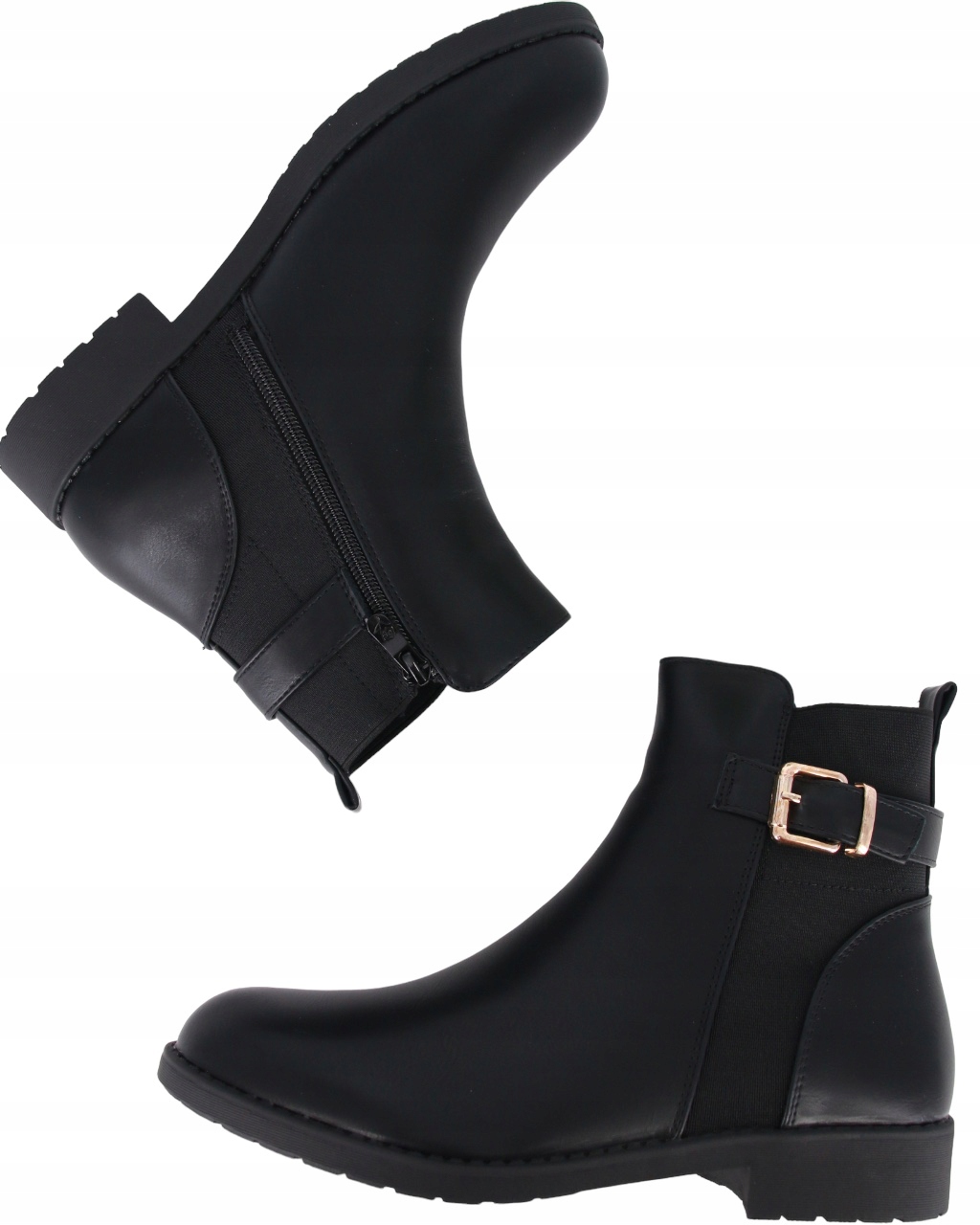 Kotníkové Boty Na Nízkém Podpatku Velké Velikosti Dámské Boty Černé 41