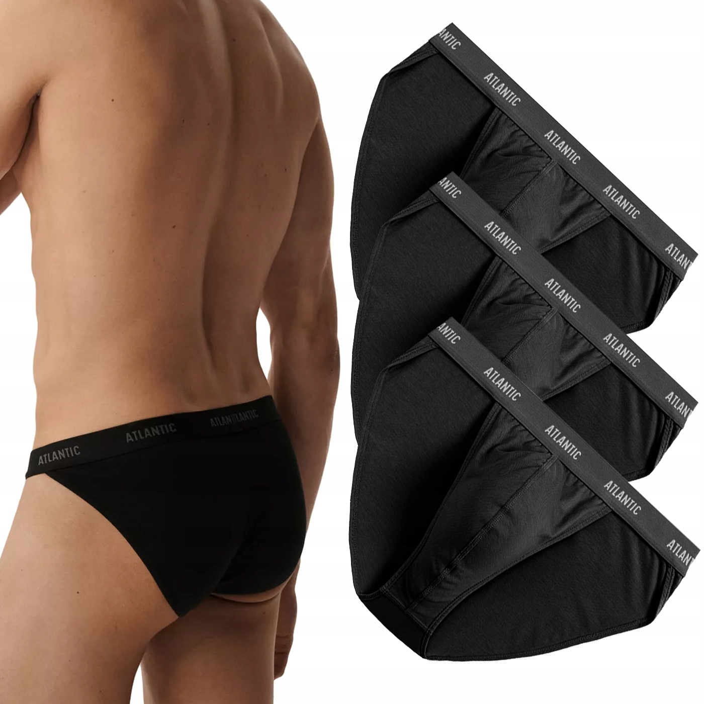 x3 Pánské slipy Tanga Atlantic 3BMP-1582 Sexy Slipy na opasku XXL