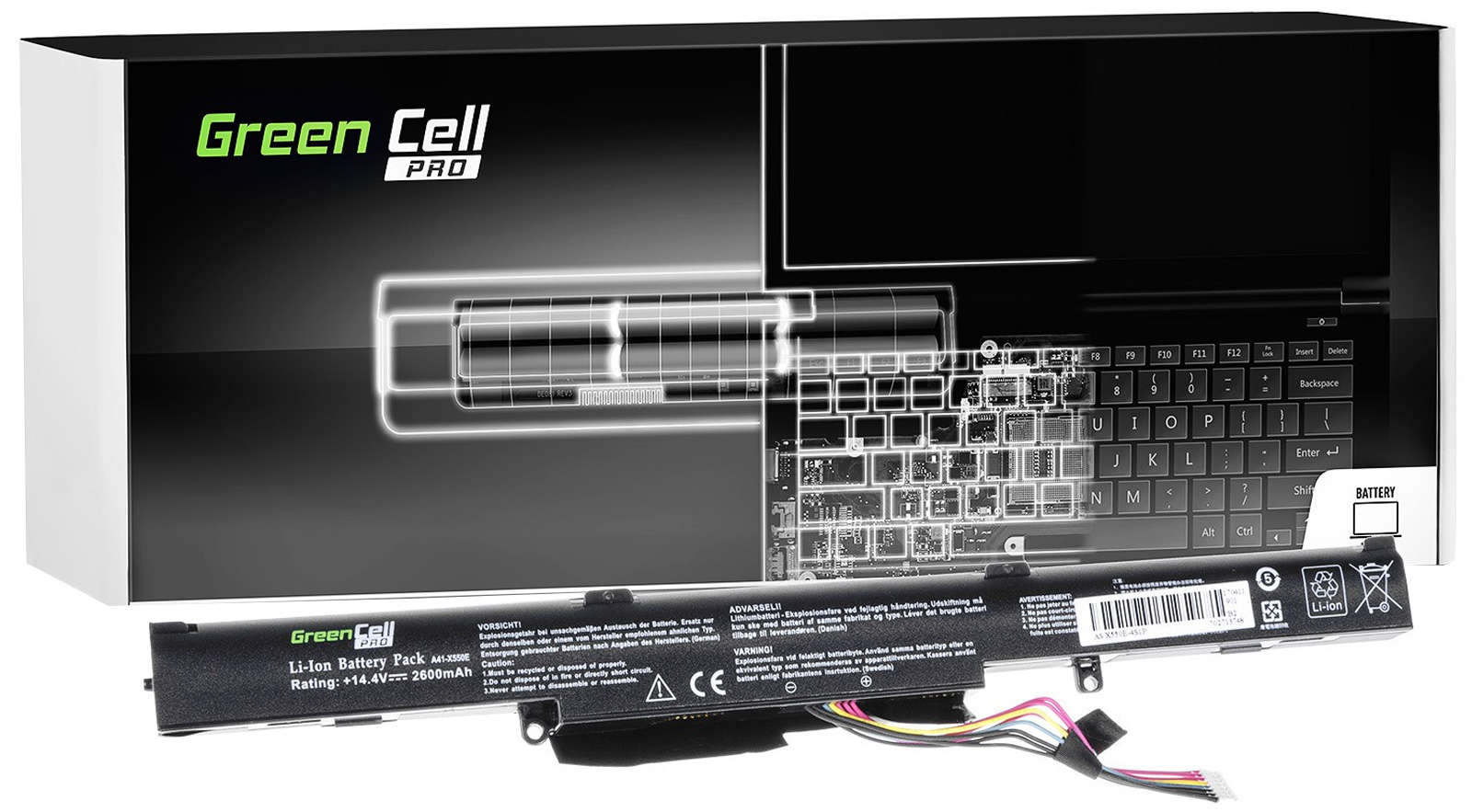 A41-X550E do Asus R510 R510D R510DP R752L R752LB F550D X550D X751L 2600MAH