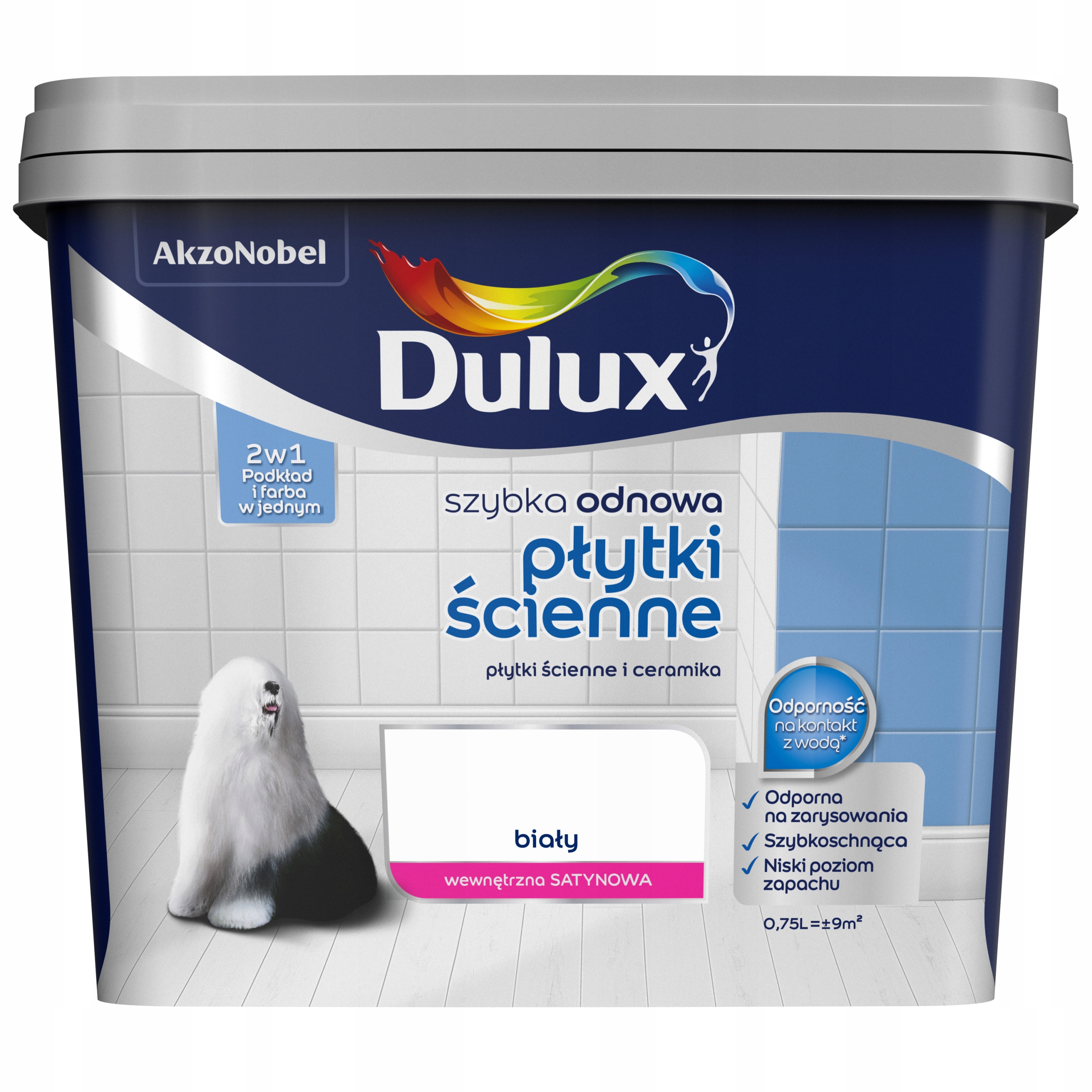 DULUX ODNOWA PŁYTKI SCIENNE BIAŁY 0.75l
