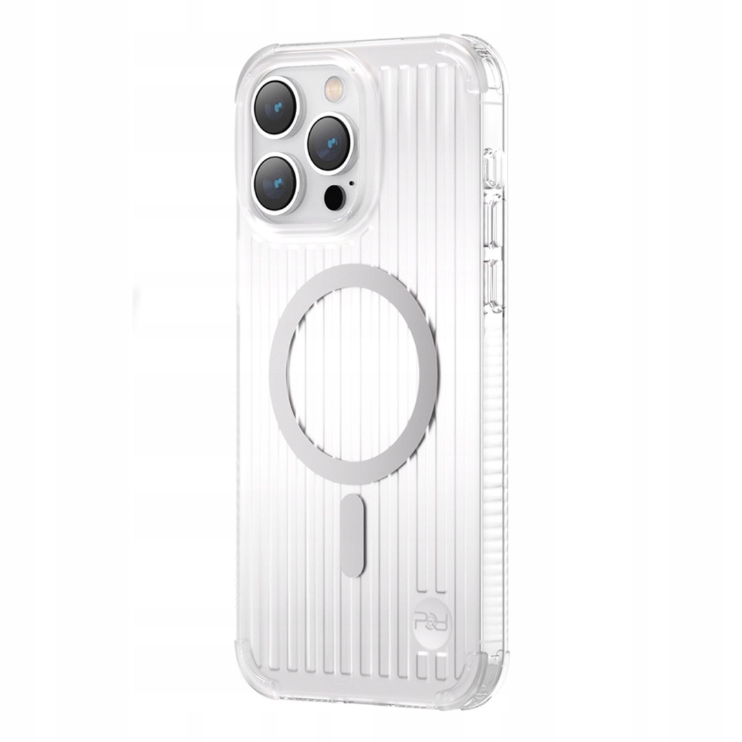 Magnetyczne etui iPhone 14 Pro MagSafe Pqy Go Out Series srebrne