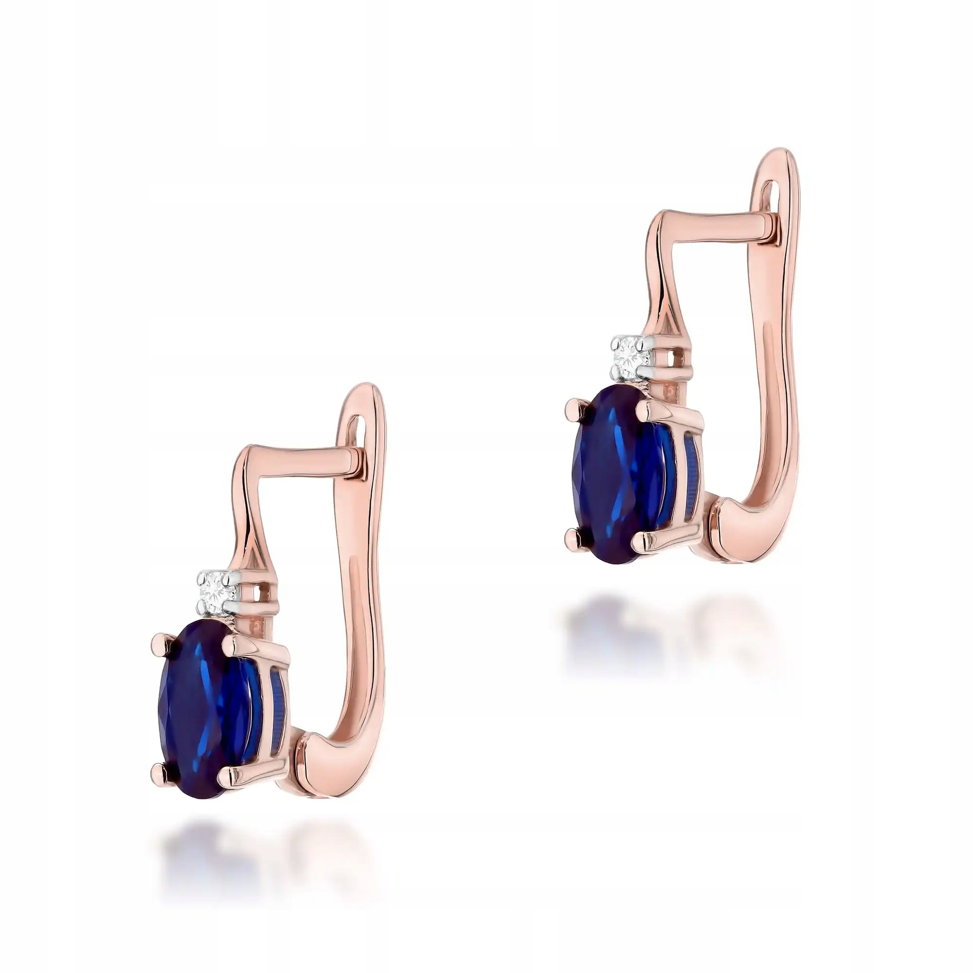 Zlaté náušnice 585 se safírem 0,70 ct růžové zlato jsou ideální jako dárek